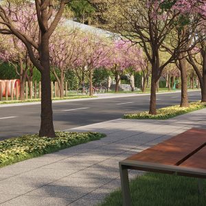 Perspectiva artística da praça